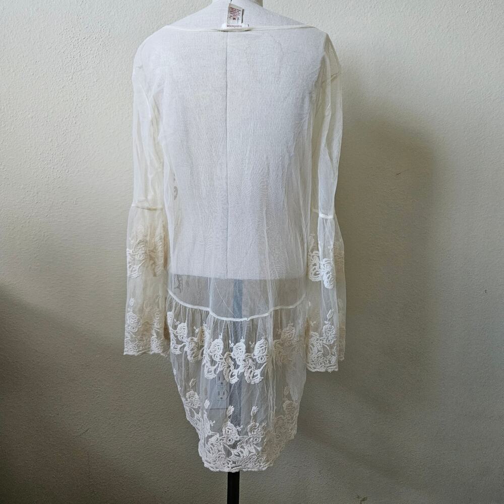 Heaven On Earth Lace Embroidered Ivory Boho Blouse by Sundance Medium - Picture 3 of 8